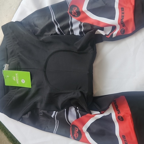 Black and Red Cycling Tights - Picture 2 of 7